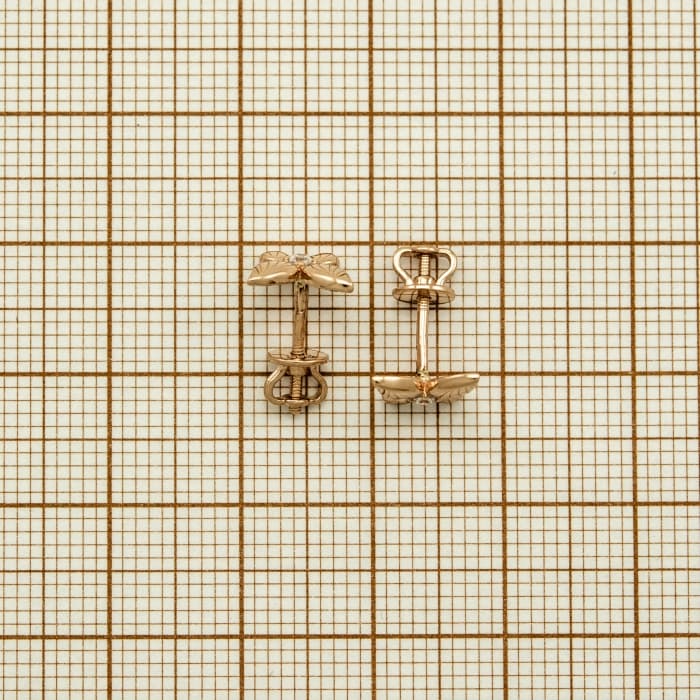 Auksiniai auskarai \Drugeliai\ su cirkoniais 1139 — miniatiūra 2