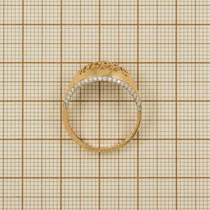 Auksinis žiedas cirkonio akmenukais — miniatiūra 3